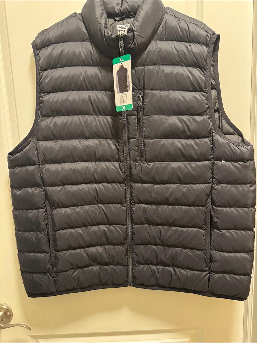 32 Degrees Men's Quilted Puffer Vest in black Men XL new